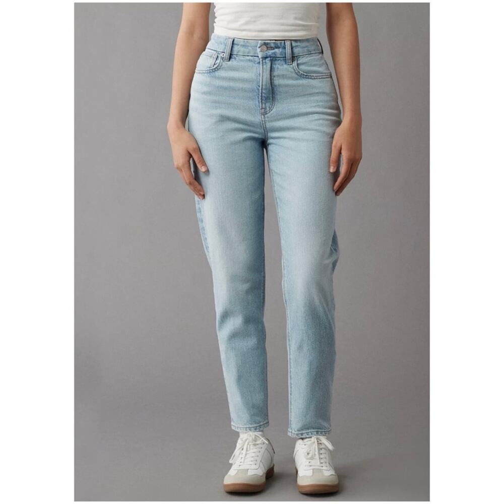 American Eagle Women’s Sz 4 High Rise Jeans Curvy Straight Stretch Denim